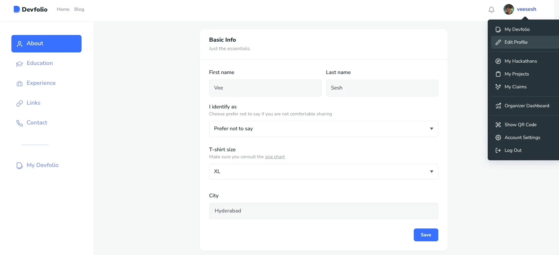 Edit profile button